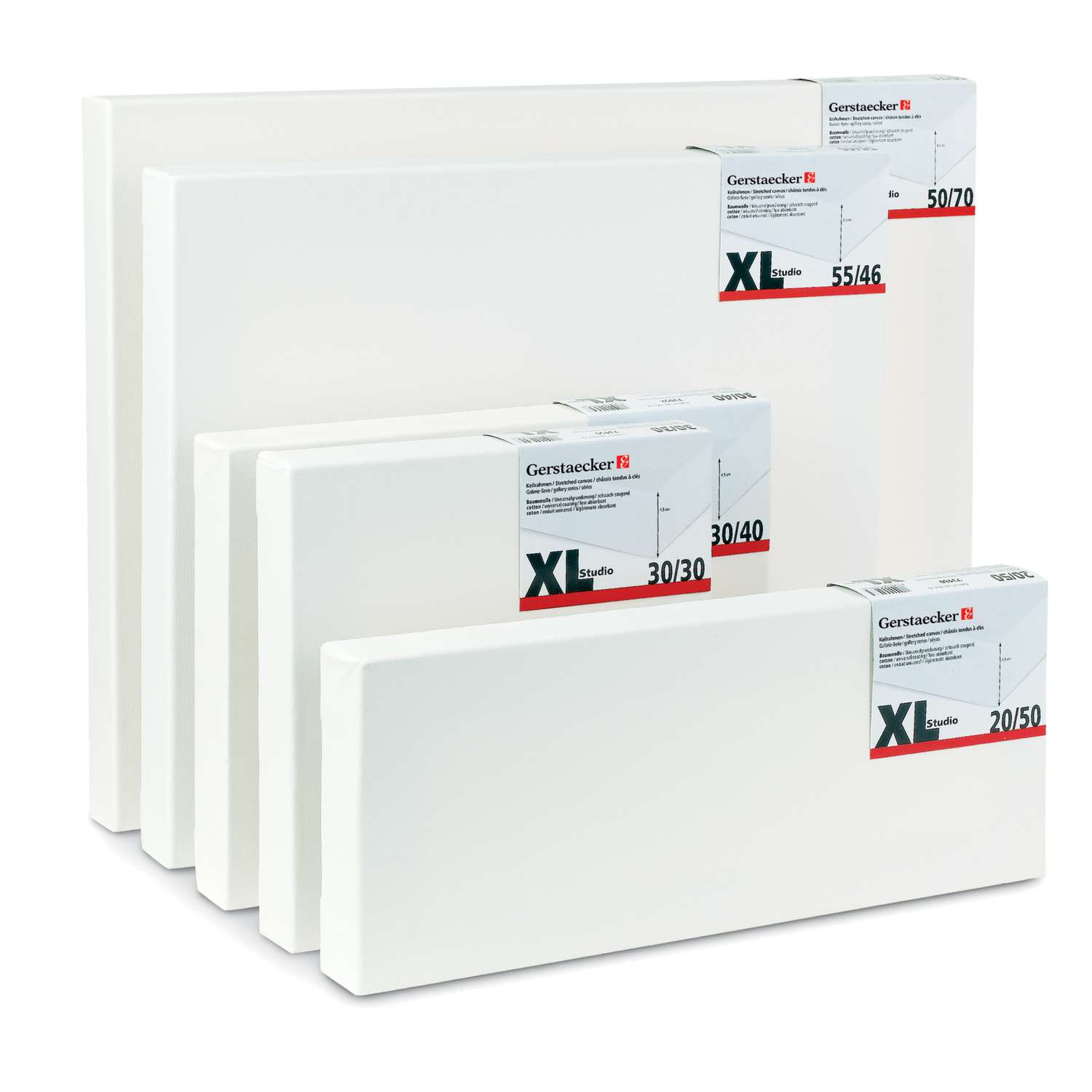 Gerstaecker Studio XL Stretched Block Canvases 120 cm x 120 cm Pack of 2 380 gsm 2. Square formats 2. Square formats 73177